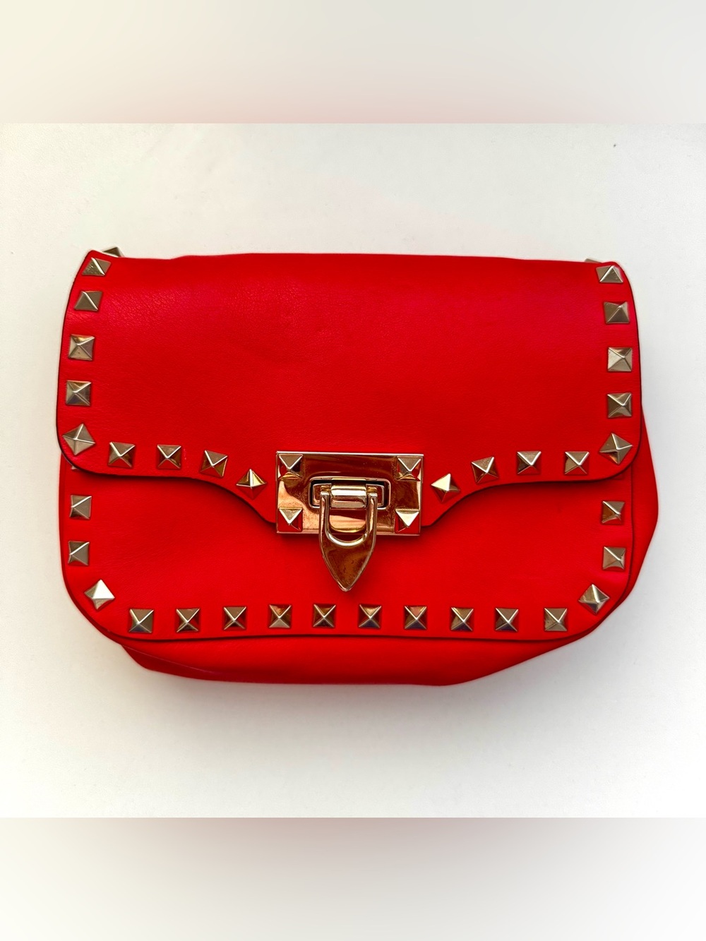 Valentino Rockstud Crossbody Red Shoulder Bag